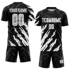 Custom Black White Sublimation Soccer Uniform Jersey photo 2