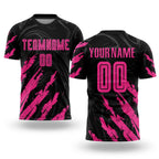 Custom Black Pink Sublimation Soccer Uniform Jersey