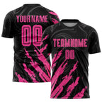 Custom Black Pink Sublimation Soccer Uniform Jersey photo 1
