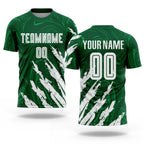 Custom Kelly Green White Sublimation Soccer Uniform Jersey