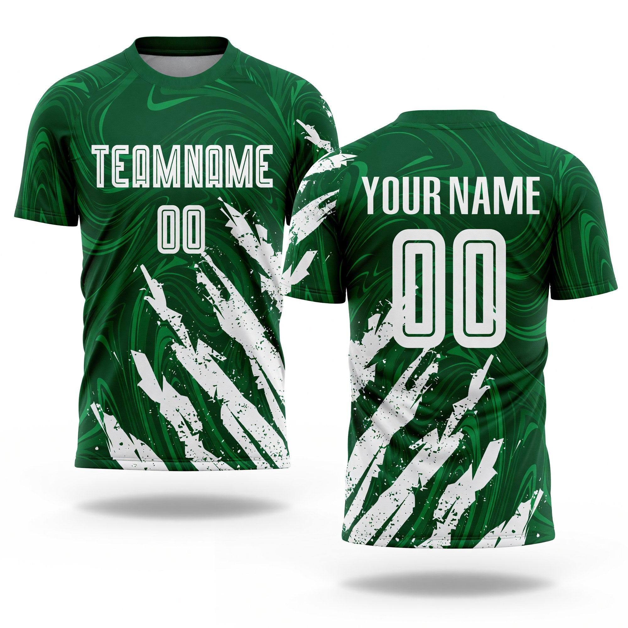 Custom Kelly Green White Sublimation Soccer Uniform Jersey