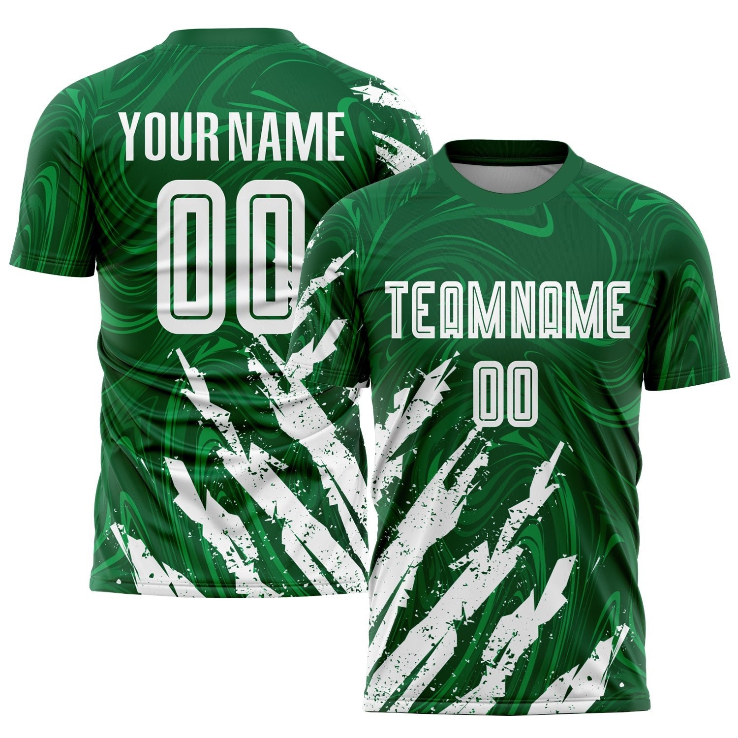 Custom Kelly Green White Sublimation Soccer Uniform Jersey photo 1