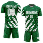 Custom Kelly Green White Sublimation Soccer Uniform Jersey photo 2