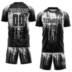 Custom White Black Sublimation Soccer Uniform Jersey photo 2