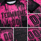 Custom Pink Black Sublimation Soccer Uniform Jersey detail