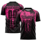 Custom Pink Black Sublimation Soccer Uniform Jersey photo 1