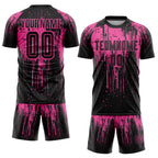 Custom Pink Black Sublimation Soccer Uniform Jersey photo 2
