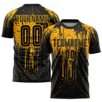 Custom Gold Black Sublimation Soccer Uniform Jersey photo 1