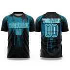 Custom Teal Black-White Sublimation Soccer Uniform Jersey