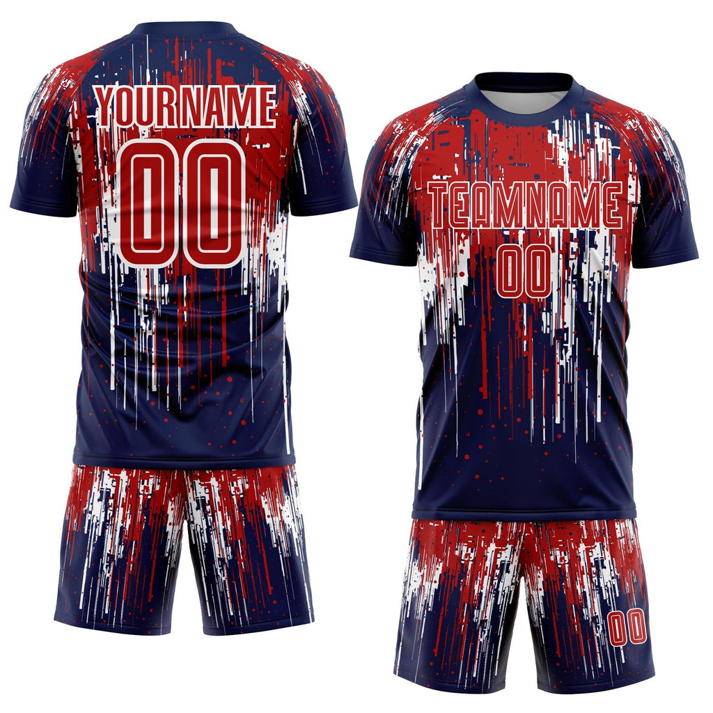 Custom Red Royal-White Sublimation Soccer Uniform Jersey photo 2