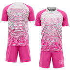 Custom Pink White Sublimation Soccer Uniform Jersey photo 2