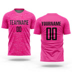 Custom Pink Black Sublimation Soccer Uniform Jersey