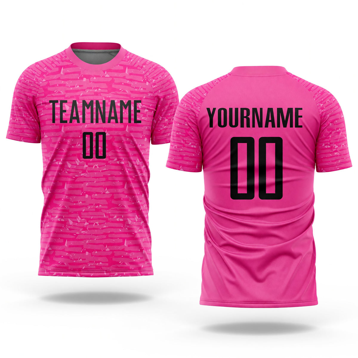 Custom Pink Black Sublimation Soccer Uniform Jersey