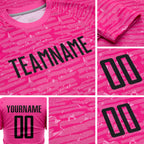 Custom Pink Black Sublimation Soccer Uniform Jersey detail