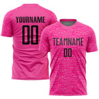 Custom Pink Black Sublimation Soccer Uniform Jersey photo 1