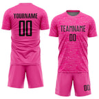 Custom Pink Black Sublimation Soccer Uniform Jersey photo 2