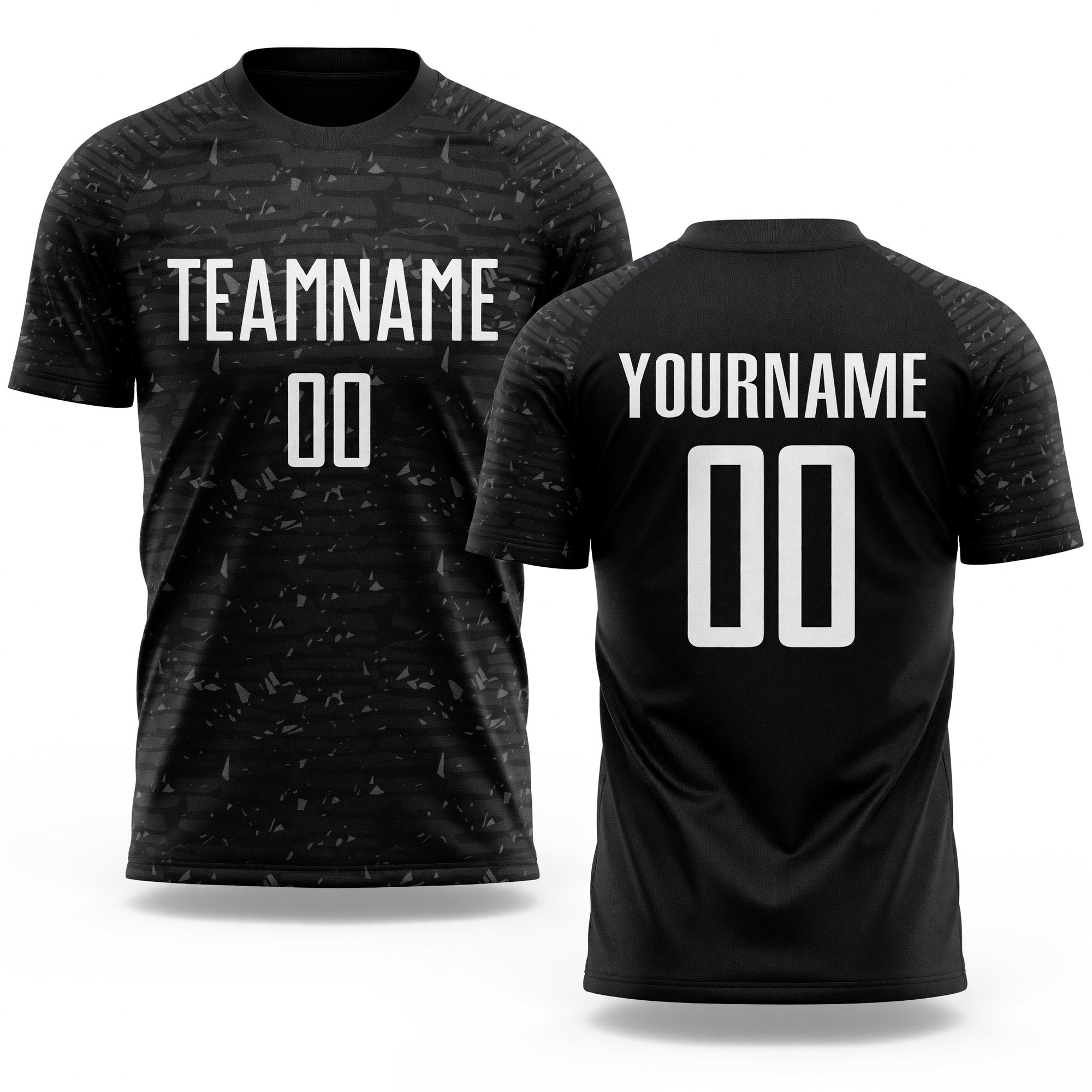 Custom Black White Sublimation Soccer Uniform Jersey