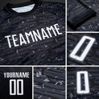 Custom Black White Sublimation Soccer Uniform Jersey detail