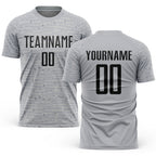 Custom Gray Black Sublimation Soccer Uniform Jersey