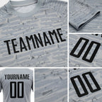 Custom Gray Black Sublimation Soccer Uniform Jersey detail