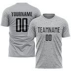 Custom Gray Black Sublimation Soccer Uniform Jersey photo 1