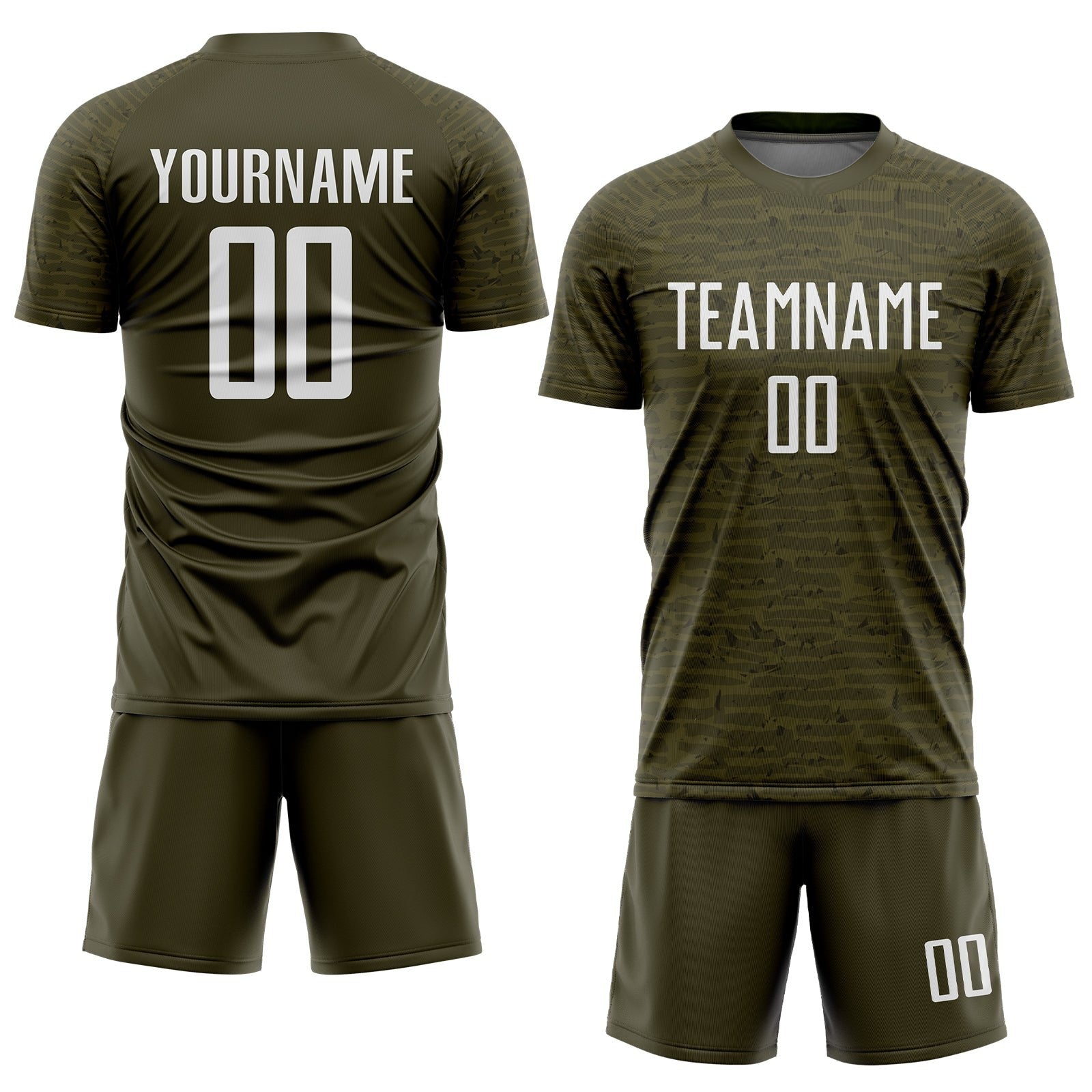 Custom Olive White Sublimation Salute To Service Soccer Uniform Jersey photo 2