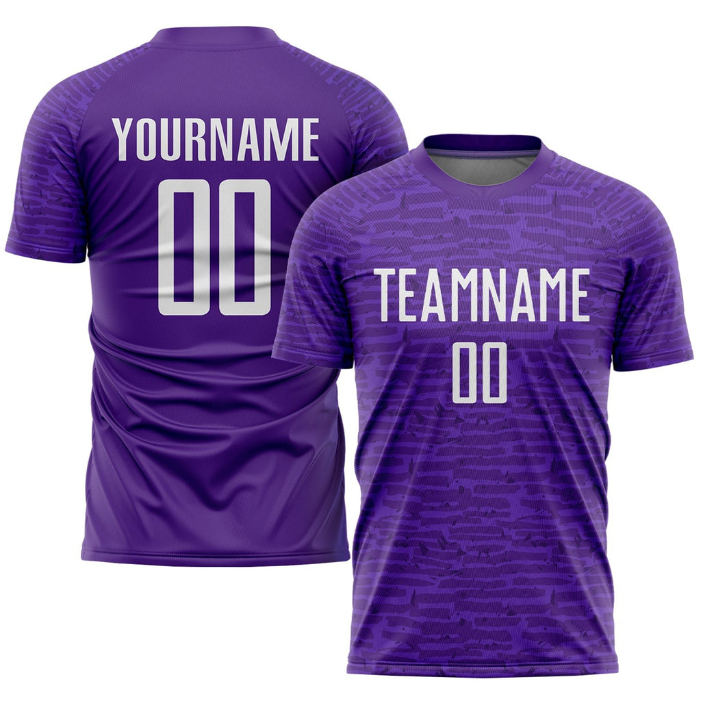 Custom Purple White Sublimation Soccer Uniform Jersey photo 1
