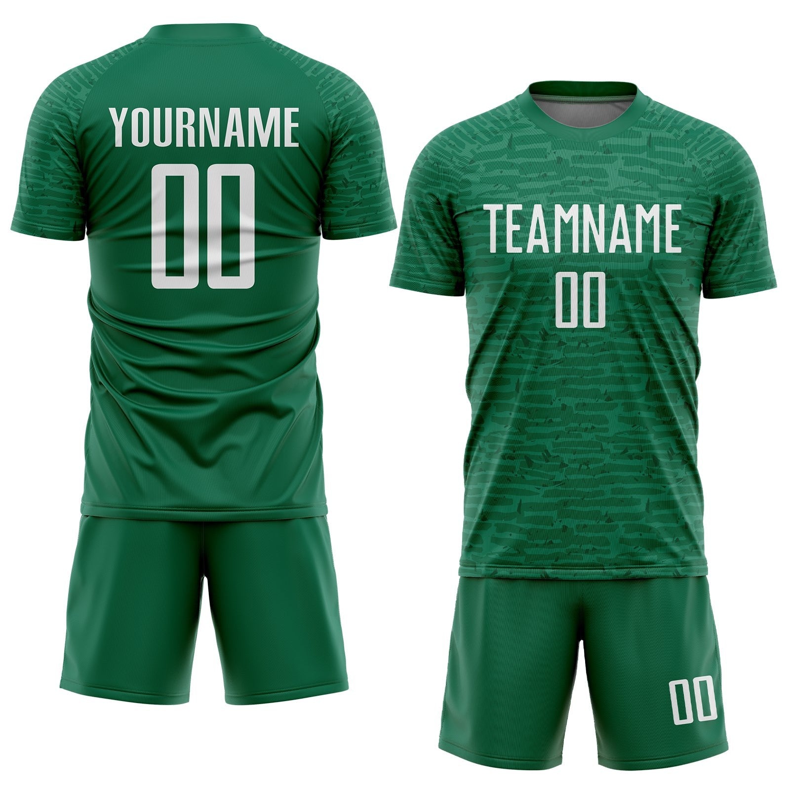 Custom Kelly Green White Sublimation Soccer Uniform Jersey photo 2