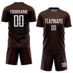 Custom Brown White Sublimation Soccer Uniform Jersey photo 2