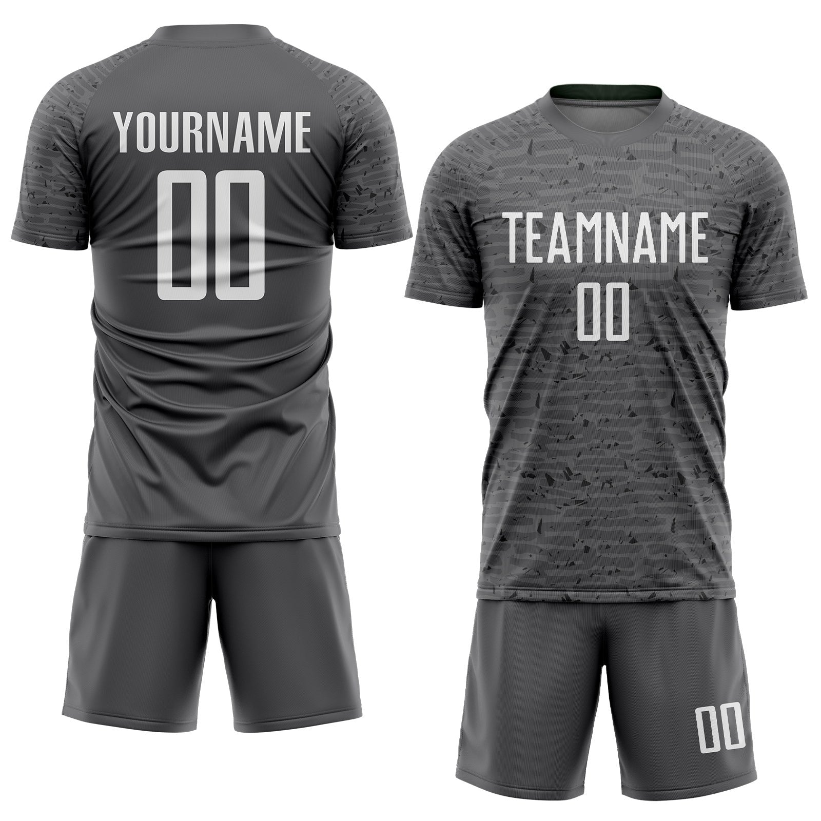 Custom Steel Gray White Sublimation Soccer Uniform Jersey photo 2