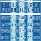 Custom Blue Light Blue-White Ethnic Stripes Sublimation Soccer Uniform Jersey photo 4