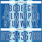 Custom Blue Light Blue-White Ethnic Stripes Sublimation Soccer Uniform Jersey photo 5