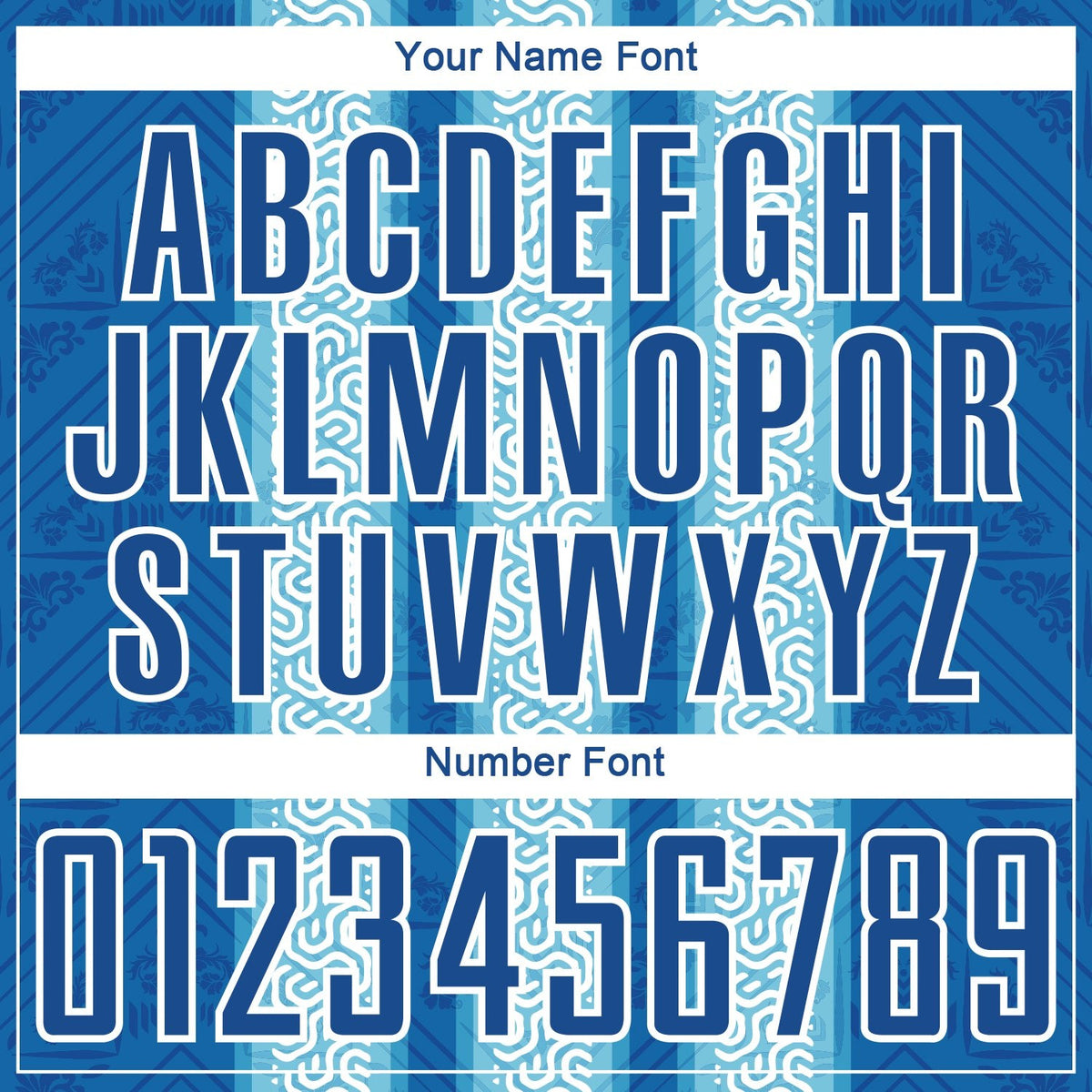 Custom Blue Light Blue-White Ethnic Stripes Sublimation Soccer Uniform Jersey photo 5