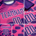 Custom Pink Purple-White Animal Print Sublimation Soccer Uniform Jersey detail
