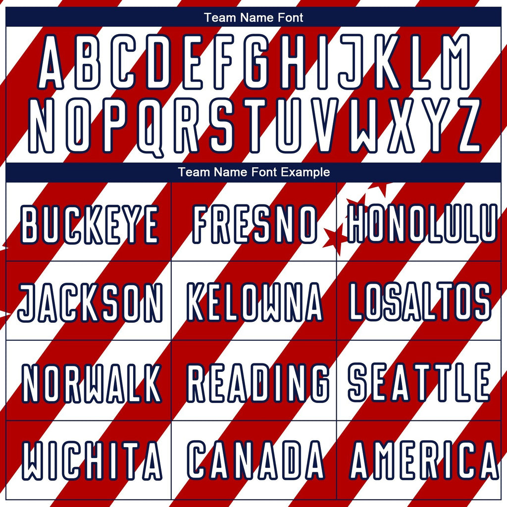 Custom Red White-Navy Vintage American Flag Sublimation Soccer Uniform Jersey photo 4
