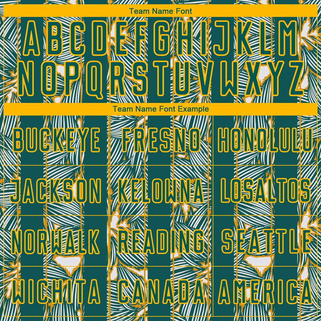 Custom Midnight Green Gold Flowers Sublimation Soccer Uniform Jersey photo 4