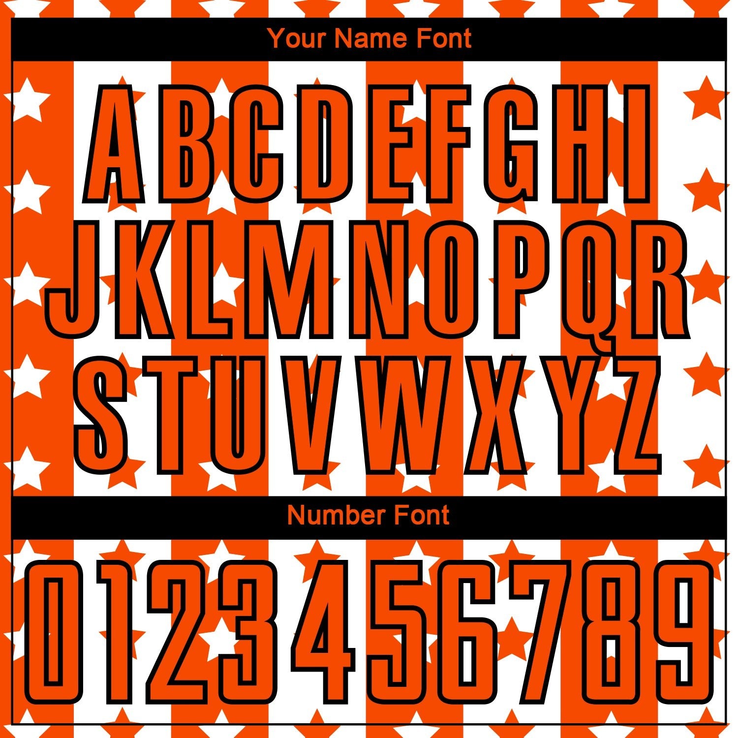 Custom Orange Black-White Stars And Stripes Sublimation Soccer Uniform Jersey photo 5