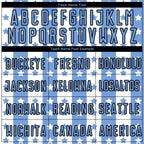 Custom Light Blue Black-White Stars And Stripes Sublimation Soccer Uniform Jersey photo 4