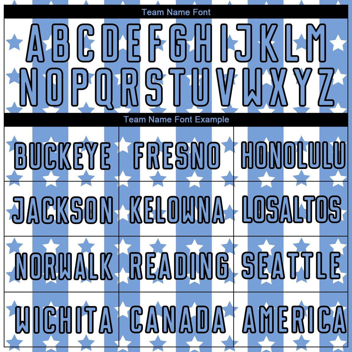 Custom Light Blue Black-White Stars And Stripes Sublimation Soccer Uniform Jersey photo 4