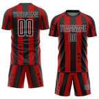 Custom Red Black-White Stars And Stripes Sublimation Soccer Uniform Jersey photo 2