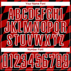 Custom Black Red-White Rhombus Print Sublimation Soccer Uniform Jersey photo 5