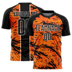 Custom Bay Orange Black-White Abstract Fluid Sublimation Soccer Uniform Jersey photo 1