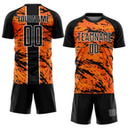 Custom Bay Orange Black-White Abstract Fluid Sublimation Soccer Uniform Jersey photo 2