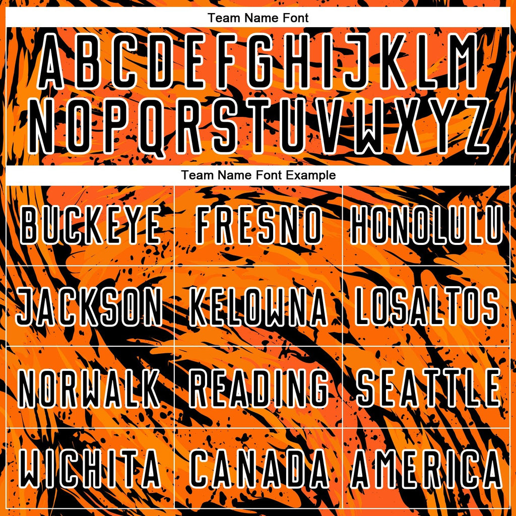 Custom Bay Orange Black-White Abstract Fluid Sublimation Soccer Uniform Jersey photo 4