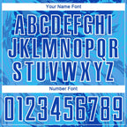Custom Thunder Blue Sky Blue-White Abstract Fluid Sublimation Soccer Uniform Jersey photo 5