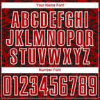 Custom Black Red-White Abstract Fluid Sublimation Soccer Uniform Jersey photo 5