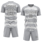 Custom Gray White-Black Pinstripe Sublimation Soccer Uniform Jersey photo 2