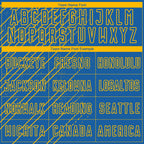 Custom Blue Gold Lines Sublimation Soccer Uniform Jersey photo 4