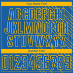 Custom Blue Gold Lines Sublimation Soccer Uniform Jersey photo 5
