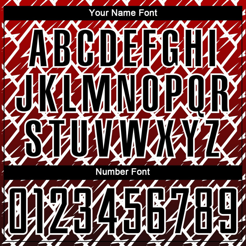Custom Red Black-White Lightning Sublimation Soccer Uniform Jersey photo 5